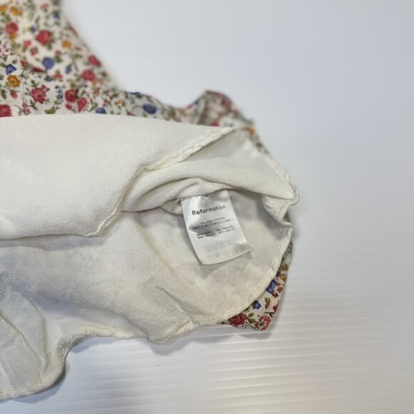 Reformation Paris Mini Dress Women’s 0 Floral Sweetheart Smocked Spring Sorority - Picture 10 of 16